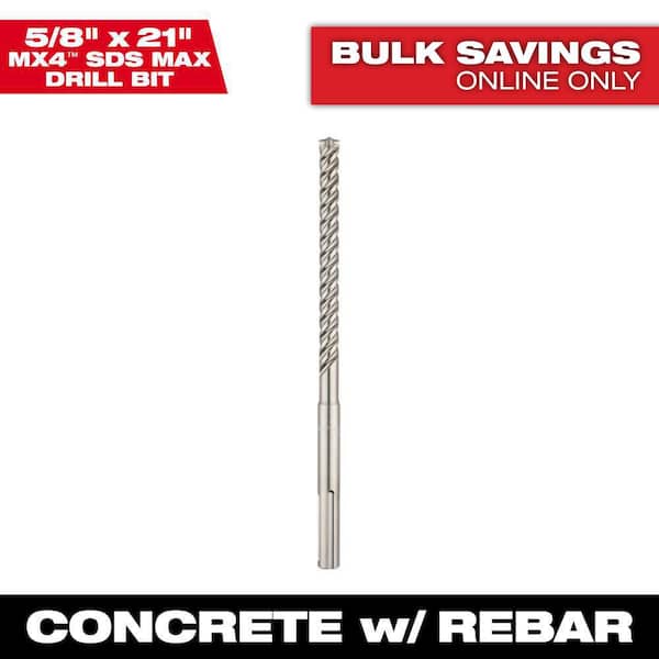 Milwaukee 5/8 in. x 21 in. 4-Cutter SDS-MAX Carbide Drill Bit (2)