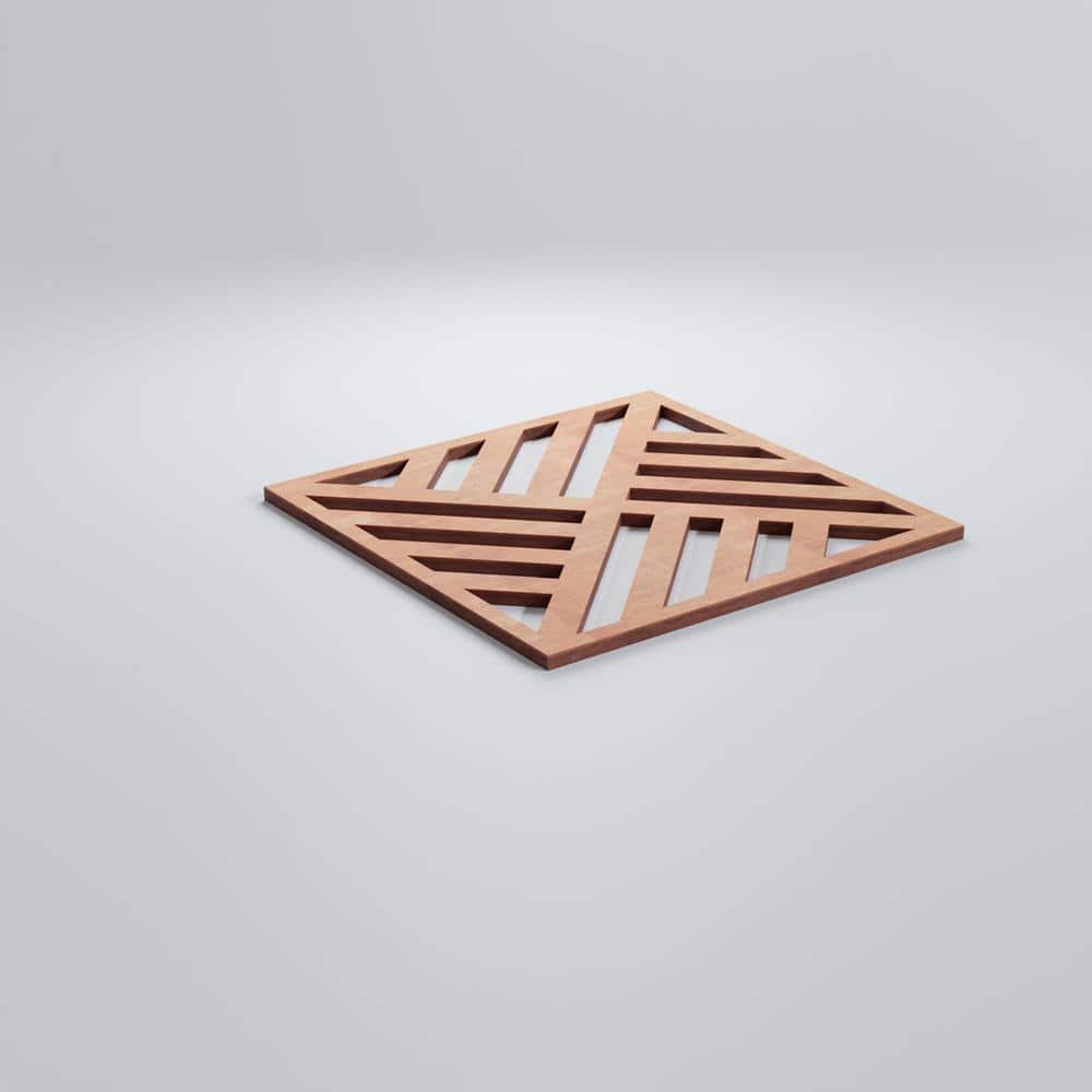 Ekena Millwork 7-3/8 in. 7-3/8 in. 1/4 in. Extra Small Allen Decorative Fretwork Wood Wall Panels (3)