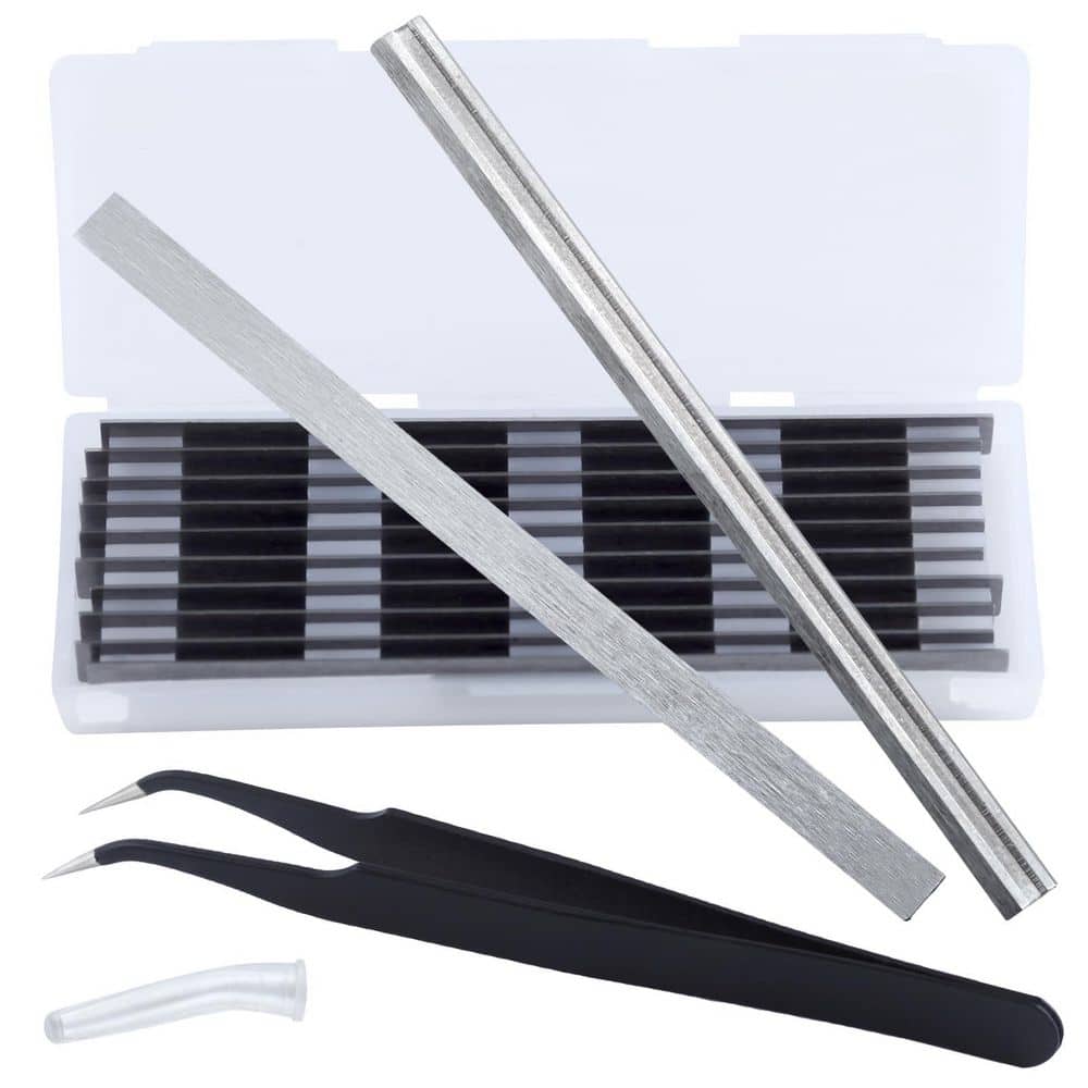 LAIFUCAM 82mm Tungsten Carbide Planer Knife Blades with Reversible Dual Cutting Edges for Bosch Makita DeWalt Ryobi 10-Pieces (1)