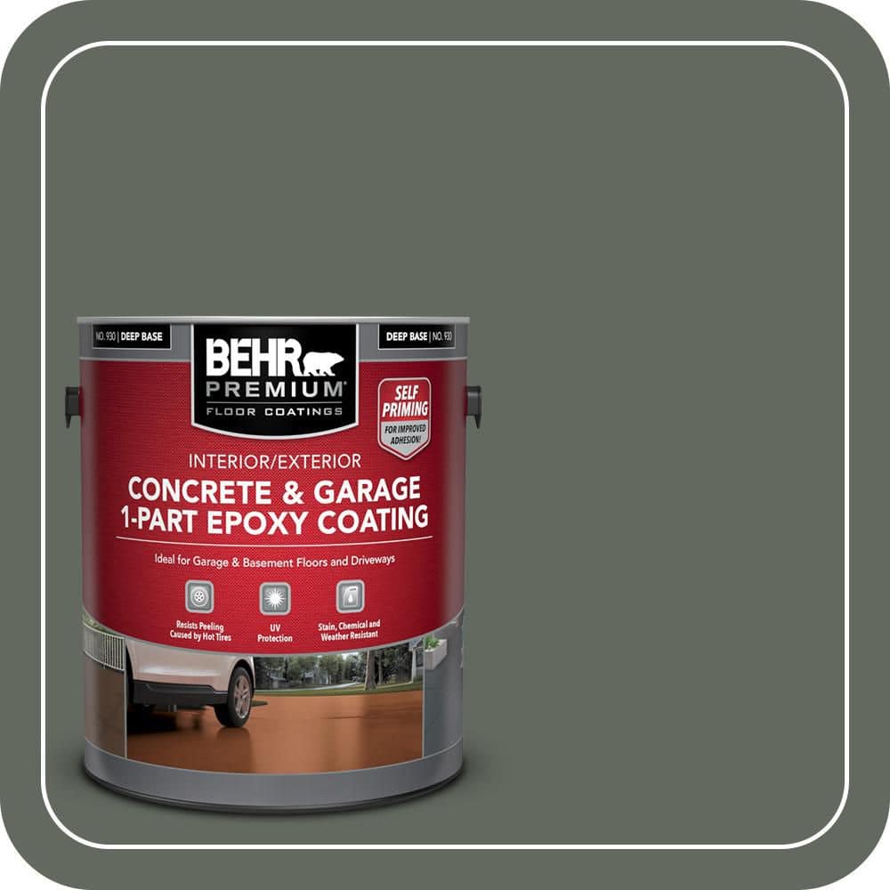 BEHR PREMIUM 1 gal. #N410-6 Pinecone Hill Self-Priming 1-Part Epoxy Satin Interior/Exterior Concrete and Garage Floor Paint (1)