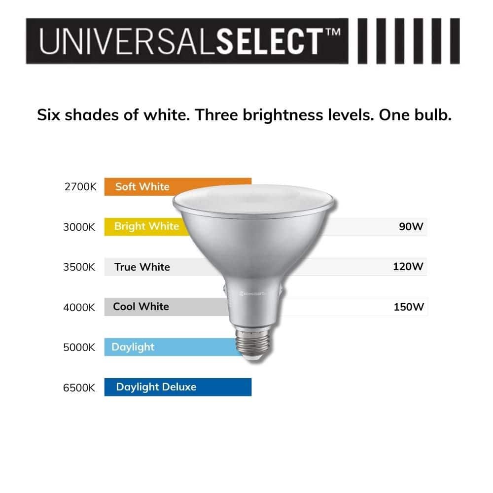 EcoSmart Universal Select 90/120/150-W Equivalent PAR38 Dimmable LED Spot Light Bulb Selectable Color Temperature (2-Pack) (3)