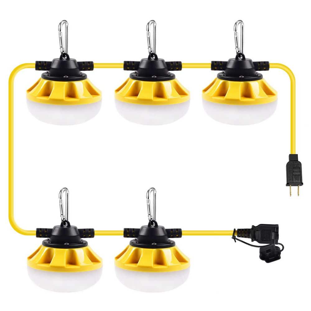 BeamBox 50 ft. 120 Volt LED Construction String Lights, Linkable, 5000K Daylight, w/ Climbing Hooks,for Jobsite, Patio,Walkways (1)