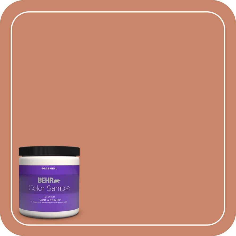 BEHR PREMIUM PLUS 8 oz. #MQ4-39 Cabana Melon Eggshell Enamel Interior Paint & Primer Color Sample