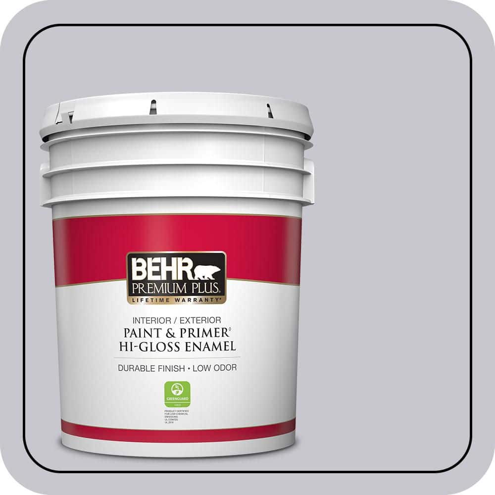 BEHR PREMIUM PLUS 5 gal. #N550-2 Centre Stage Hi-Gloss Enamel Interior/Exterior Paint & Primer (1)