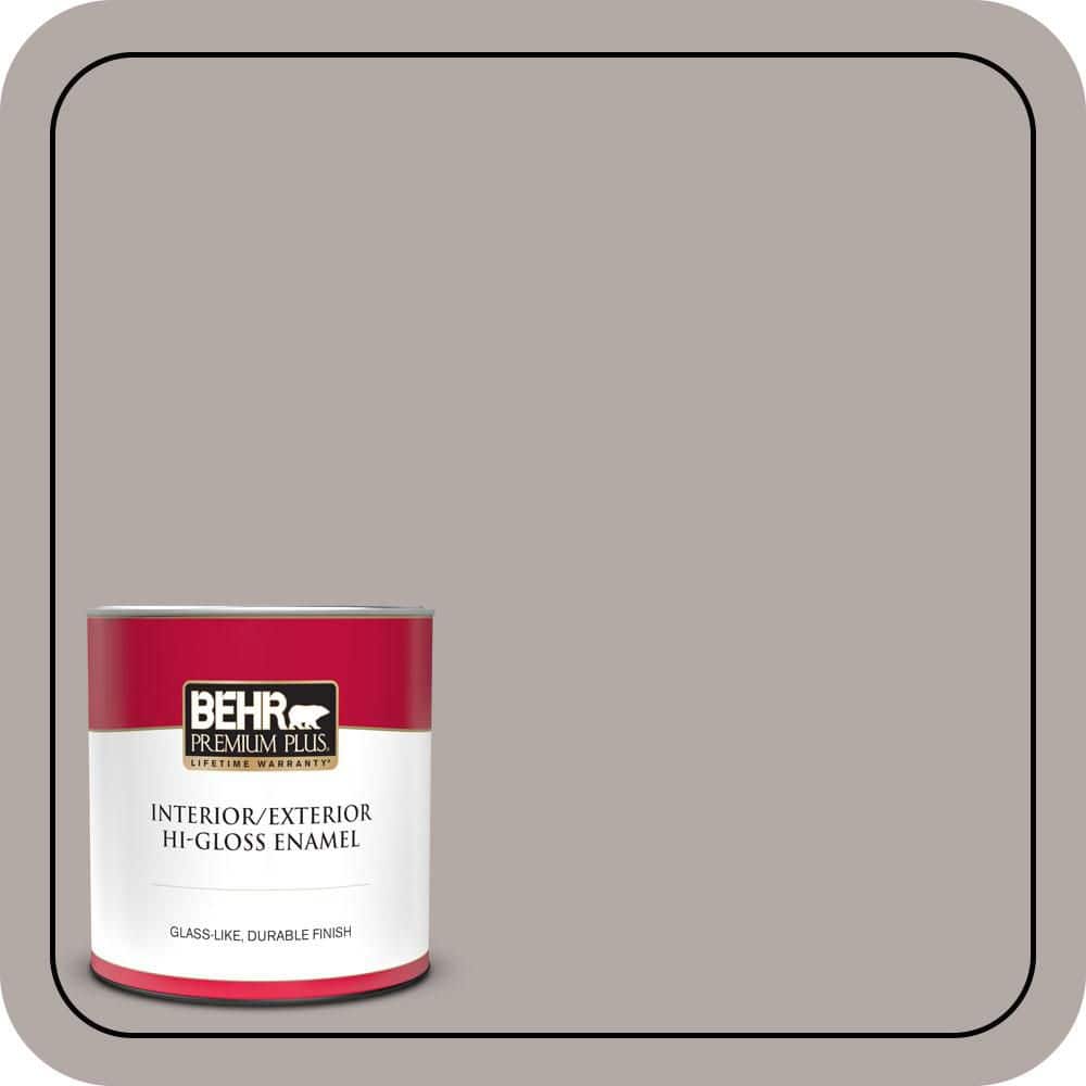 BEHR PREMIUM PLUS 1 qt. #N140-3 Metropolis Hi-Gloss Enamel Interior/Exterior Paint & Primer (1)
