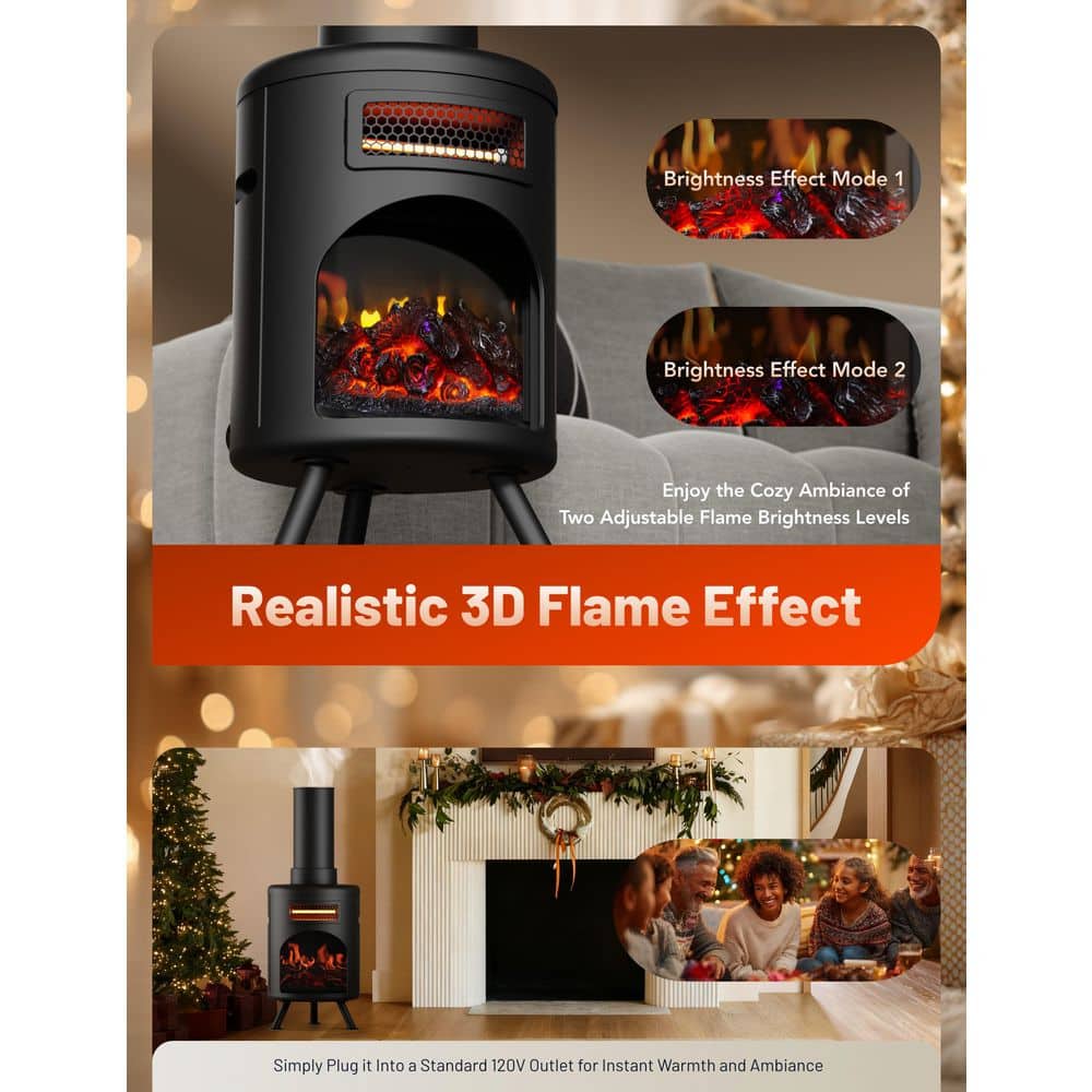Dr Infrared Heater DR. INFRARED HEATER Electric Fireplace Space Heater, 1500W, Humidifier, Remote, 3D Flame, Timer, Quiet, ETL Listed, LED (3)
