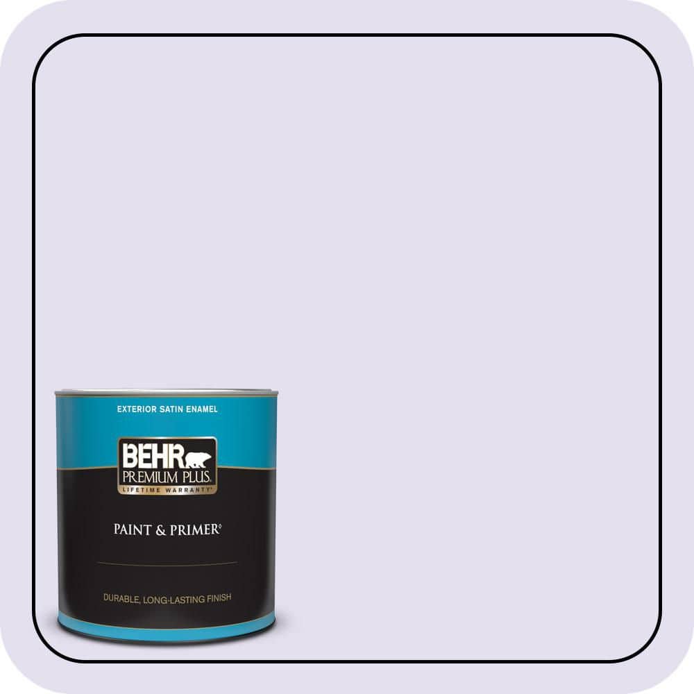 BEHR PREMIUM PLUS 1 qt. #P560-1 Blissful Satin Enamel Exterior Paint & Primer