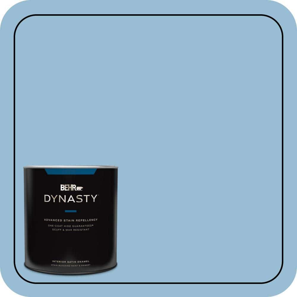 BEHR DYNASTY 1 qt. #PPU14-11 Gentle Sky Satin Enamel Interior Stain-Blocking Paint and Primer