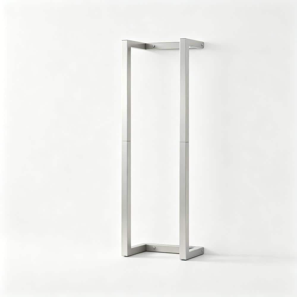 Whatseaso 8.2 in. W 32 in. H x 5.5 in. D Rolled Towel Holder with 3 Compartments Metal Towel Storage Shelf in Silver