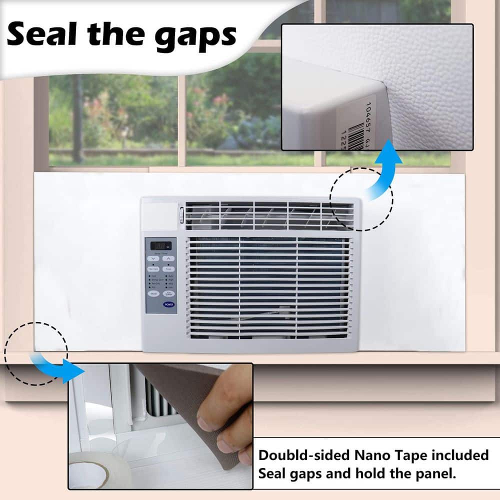 Numhew White Heat Resistant Foam Energy Saving Window AC Insulating Panel, AC Cover, All Season Draft Block, Cuttable Seal (3)