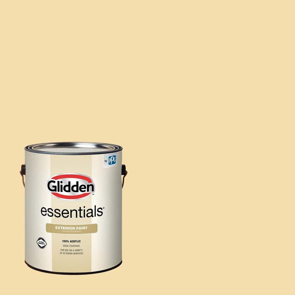 Glidden Essentials 1 gal. PPG1209-3 Dusty Yellow Semi-Gloss Exterior Paint