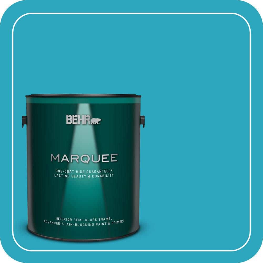 BEHR MARQUEE 1 gal. #MQ4-52 Gulf Waters One-Coat Hide Semi-Gloss Enamel Interior Paint & Primer (1)