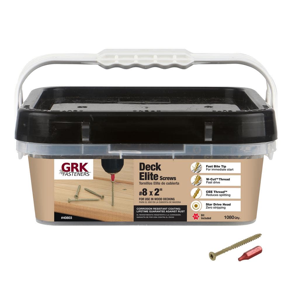 GRK Fasteners #8 x 2 in. Star Drive Bugle Head Deck Elite Wood Deck Screw (1080-Pack)