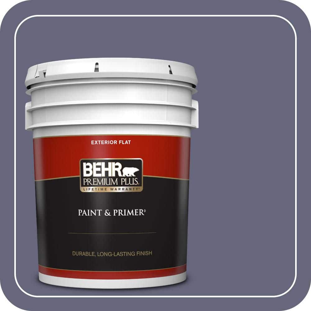 BEHR PREMIUM PLUS 5 gal. #630F-6 Violet Evening Flat Exterior Paint & Primer