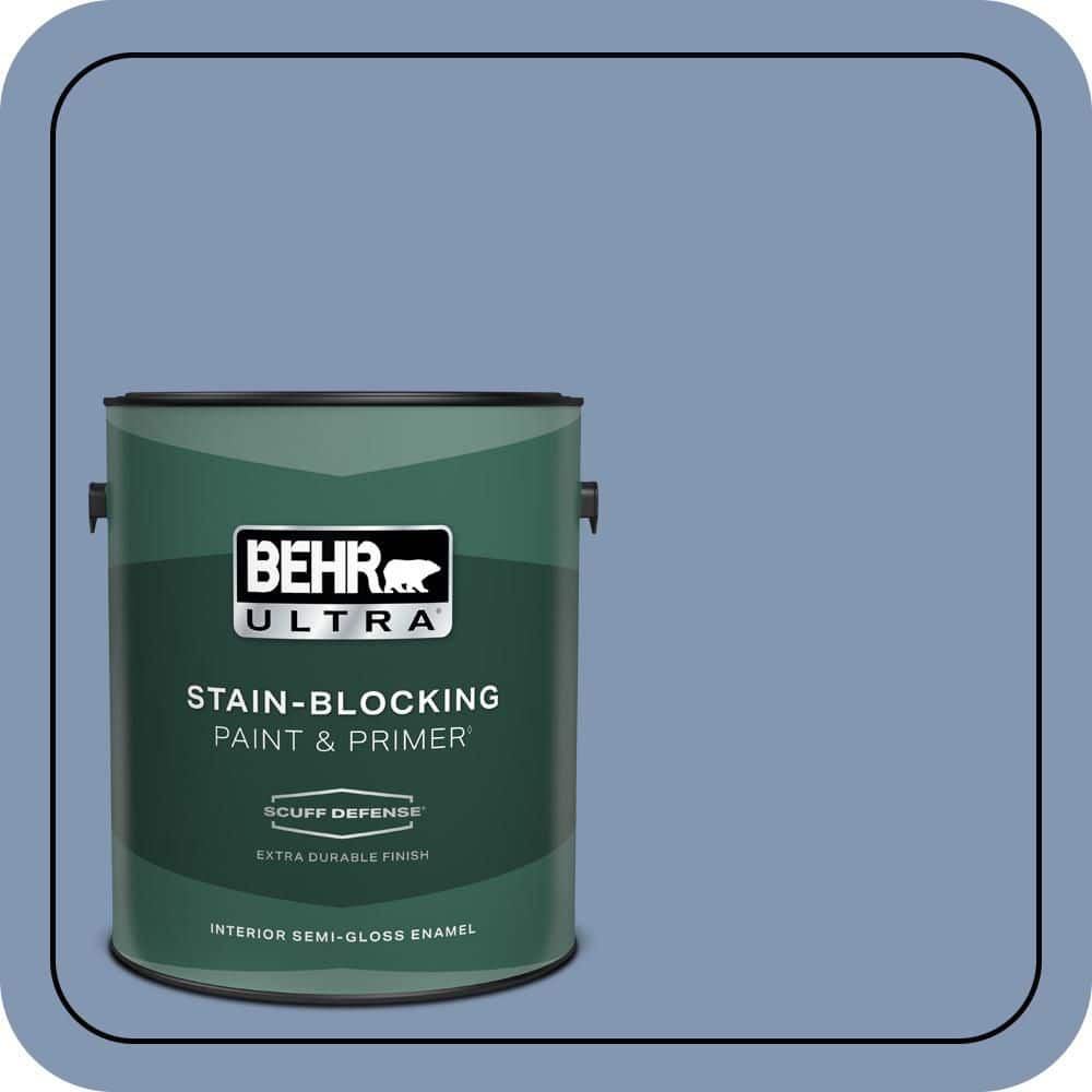 BEHR ULTRA 1 gal. #S530-4 Jet Set Extra Durable Semi-Gloss Enamel Interior Paint & Primer