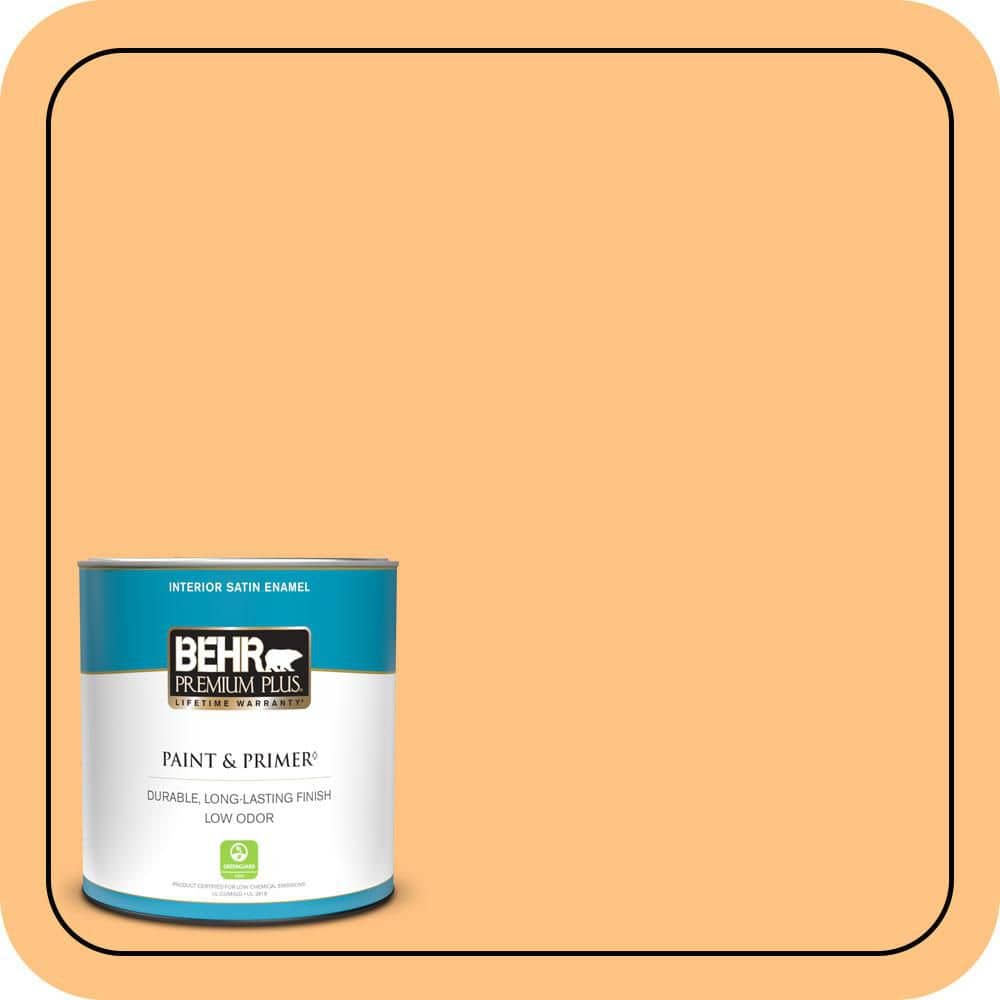 BEHR PREMIUM PLUS #PMD-68 Amber Sun Enamel Interior/Exterior Paint & Primer Color Sample (1)