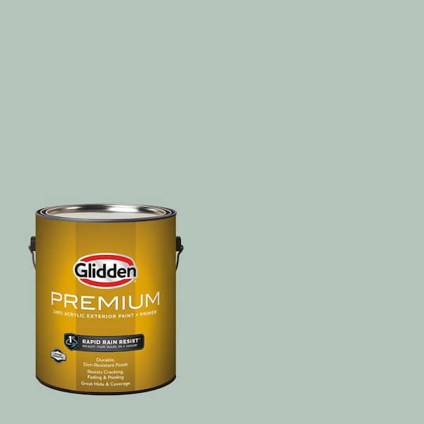 Glidden Premium 1 gal. PPG1135-4 Aquamarine Dream Satin Exterior Latex Paint (2)