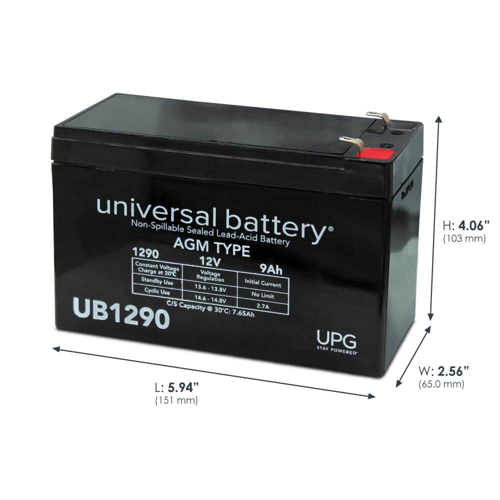 UPG 12-Volt 9 Ah F1 Terminal Sealed Lead Acid (SLA) AGM Rechargeable Battery (2)