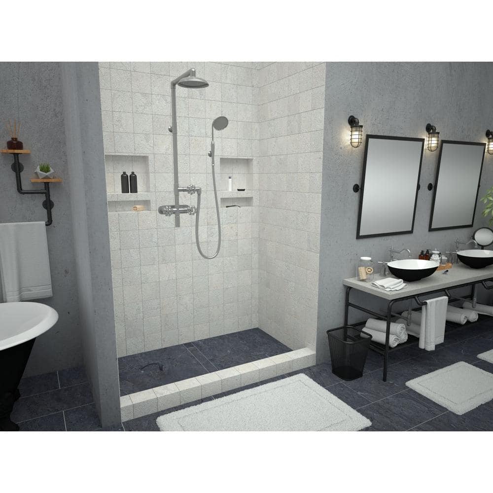 Tile Redi Redi Trench 34 in. x 60 in. Single Threshold Shower Base with Center Drain and Tileable Trench Grate (2)