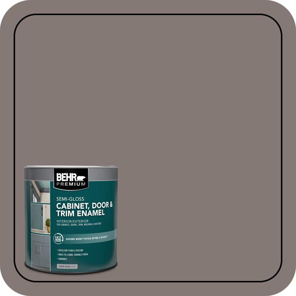 BEHR PREMIUM 1 qt. #N140-5 Complex Gray Semi-Gloss Enamel Interior/Exterior Cabinet, Door & Trim Paint