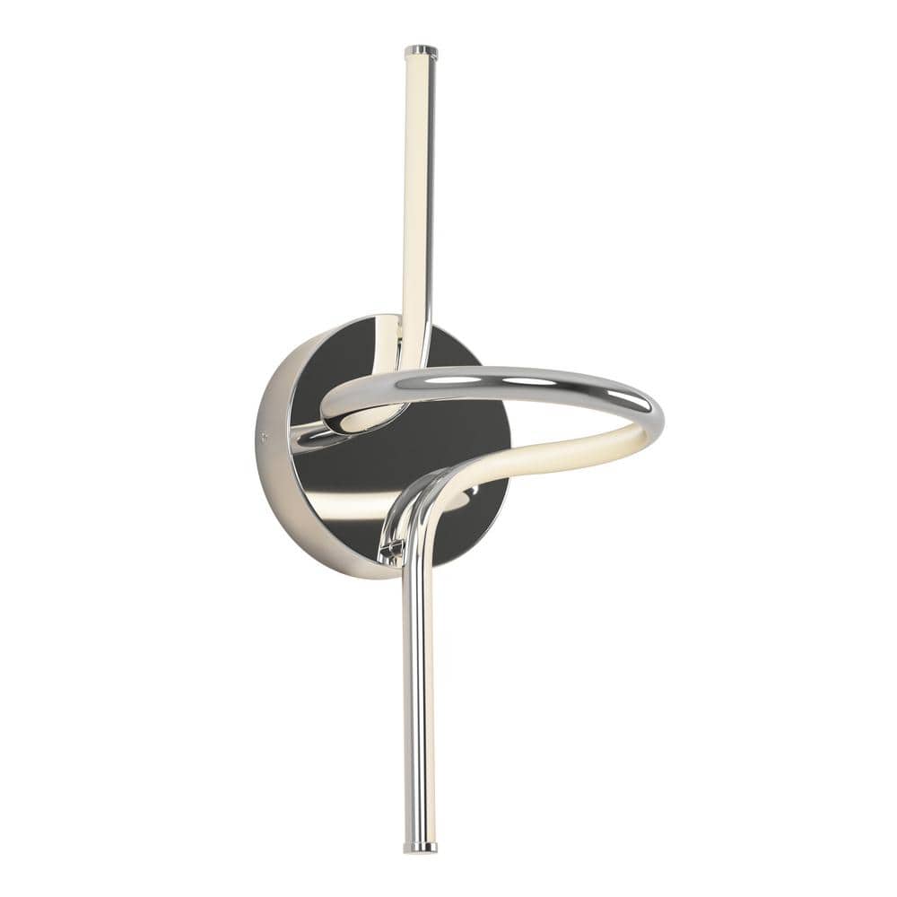 Artika Swirl Mini 8.9 in. 1-Light Chrome Modern Dimmable Integrated LED 3 CCT Wall Sconce for Bathroom (2)