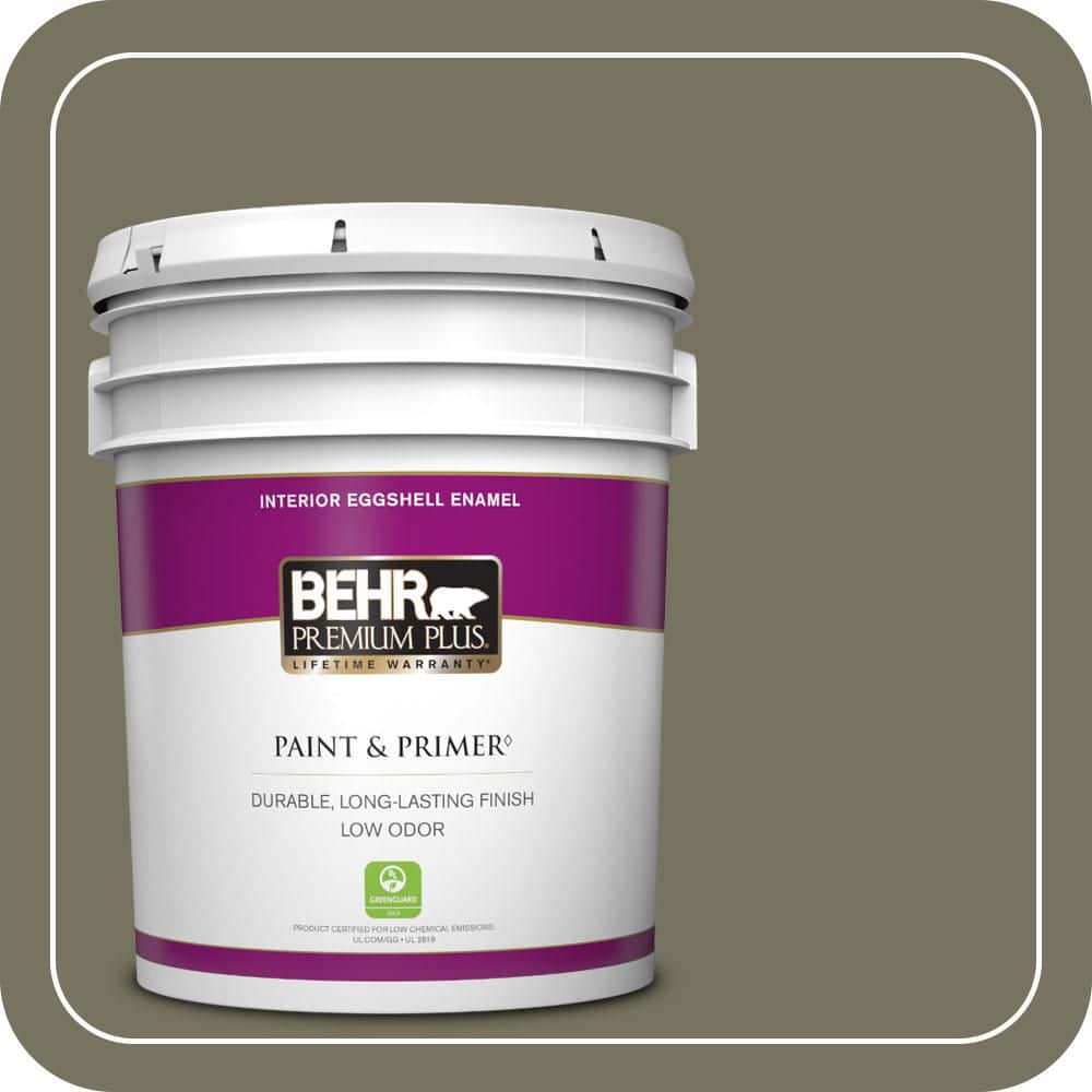 BEHR PREMIUM PLUS 5 gal. #N350-6 Peppergrass Eggshell Enamel Low Odor Interior Paint & Primer