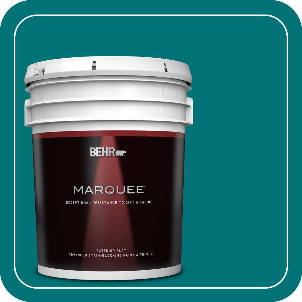 BEHR MARQUEE 5 gal. #T15-3 Essential Teal Flat Exterior Paint & Primer