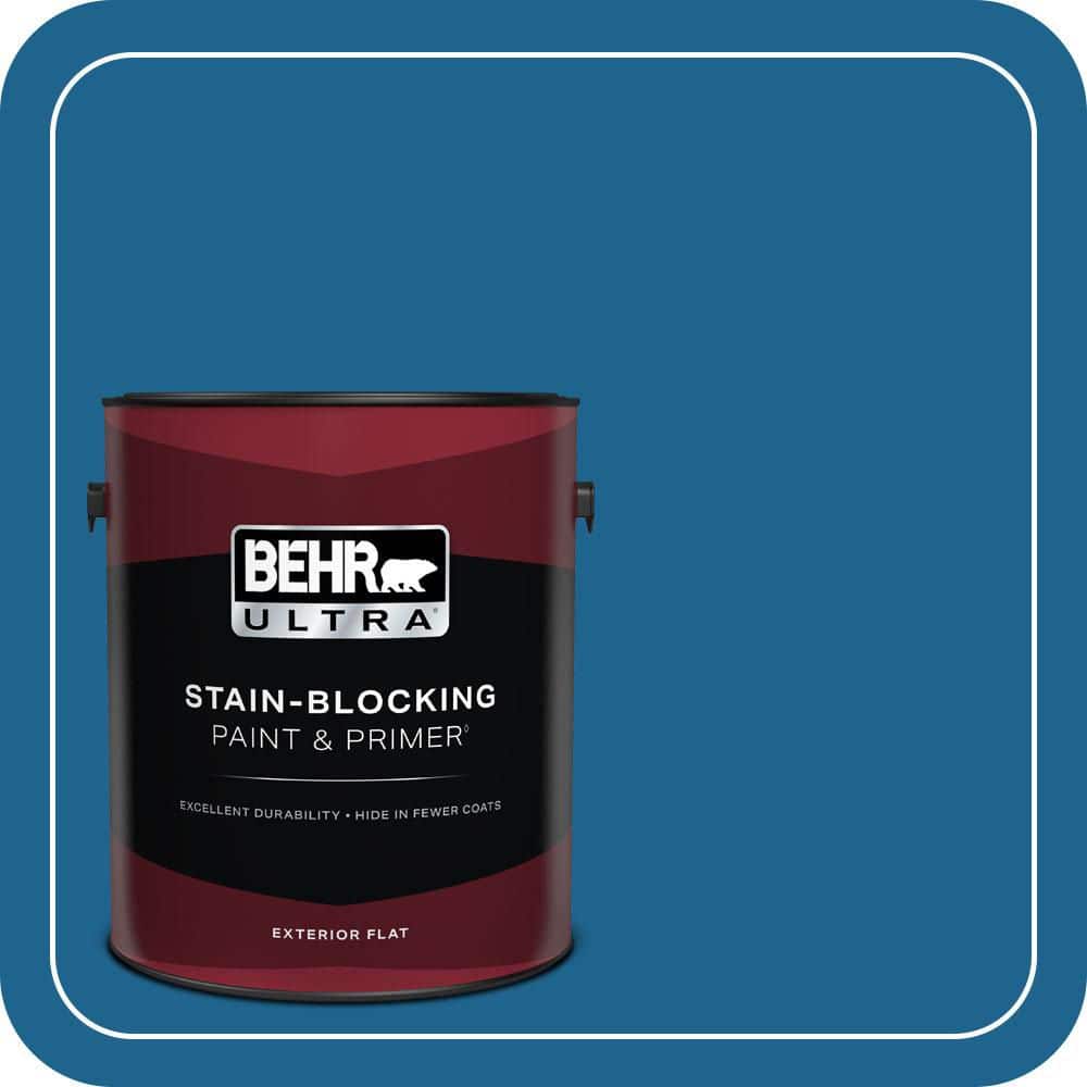 BEHR ULTRA 1 gal. #MQ5-57 Traditional Blue Flat Exterior Paint & Primer