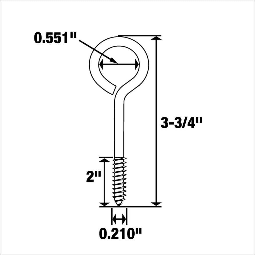 Everbilt 1/4 in. x 3-3/4 in. Stainless Steel Screw Eye (2-Pack) (2)