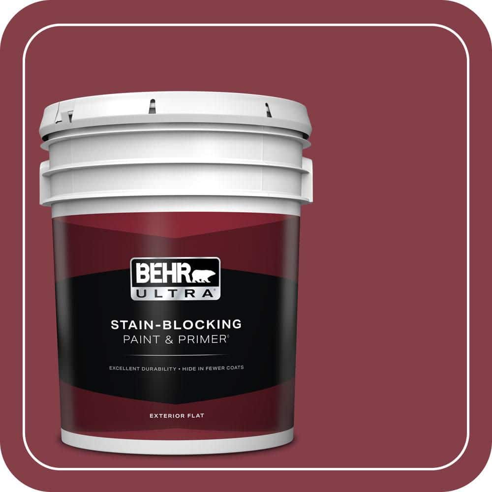 BEHR ULTRA 5 gal. #S-H-120 Antique Ruby Flat Exterior Paint & Primer