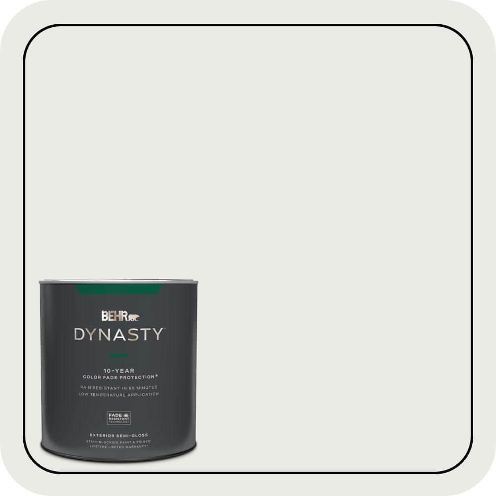 BEHR DYNASTY 1 qt. #PPU12-12 Gallery White Semi-Gloss Exterior Stain-Blocking Paint & Primer