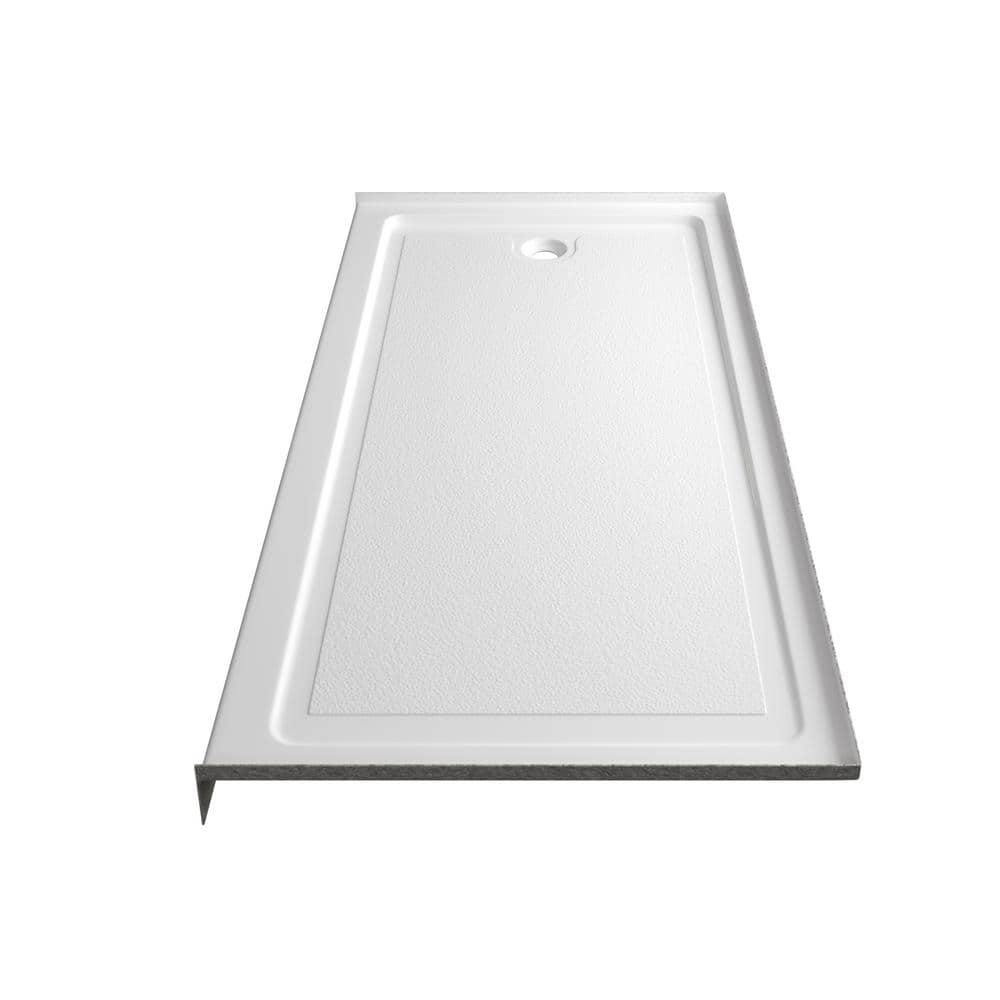 PULSE Showerspas 60 in. L x 30 in. W Alcove Shower Pan Base with Front Drain in White Acrylic (2)