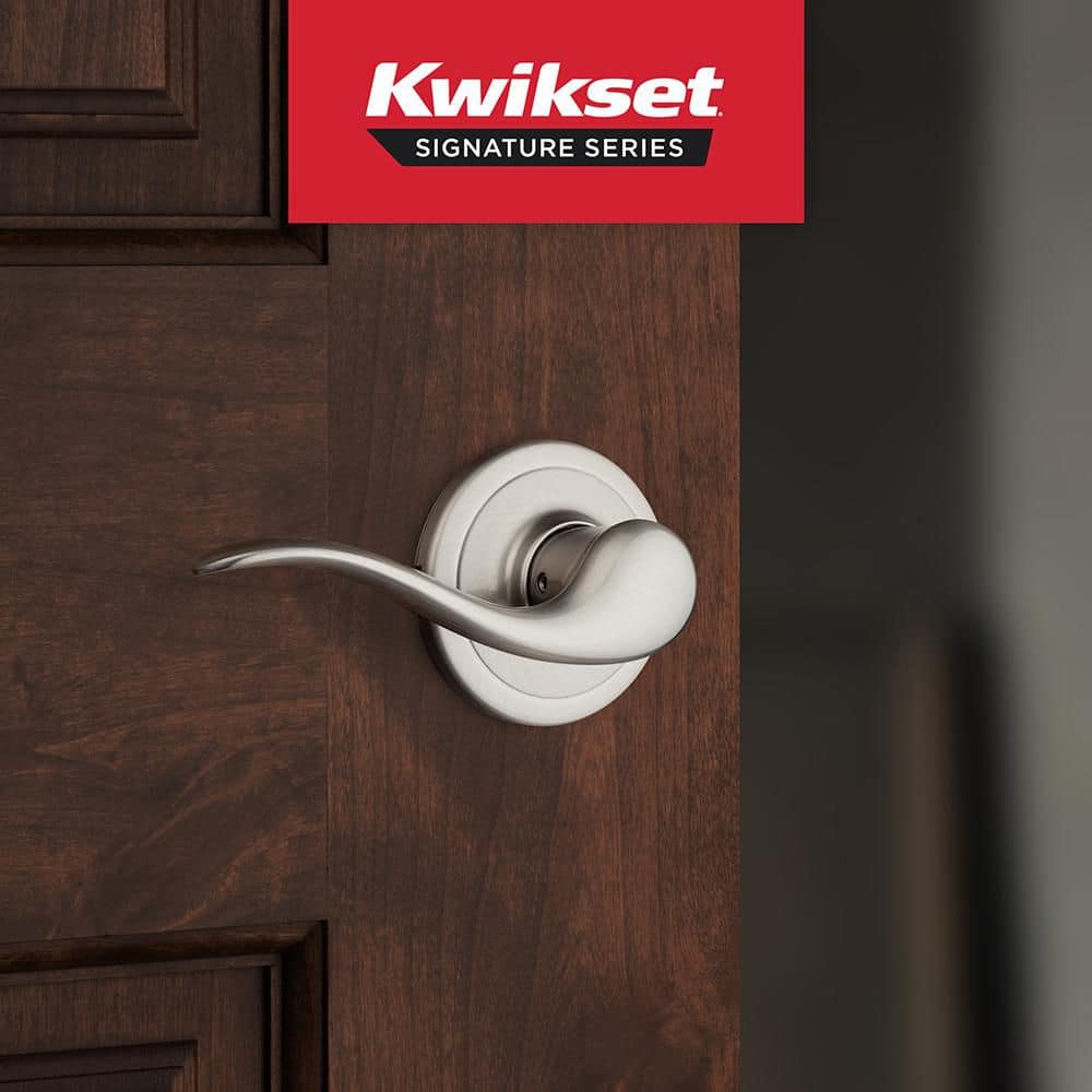 Kwikset Tustin Satin Nickel Hall/Closet Door Handle with Microban Antimicrobial Technology (3)