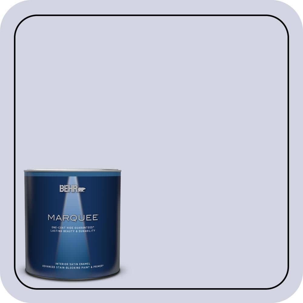 BEHR MARQUEE 1 qt. #PPU16-08 Hint of Violet Satin Enamel Interior Paint & Primer