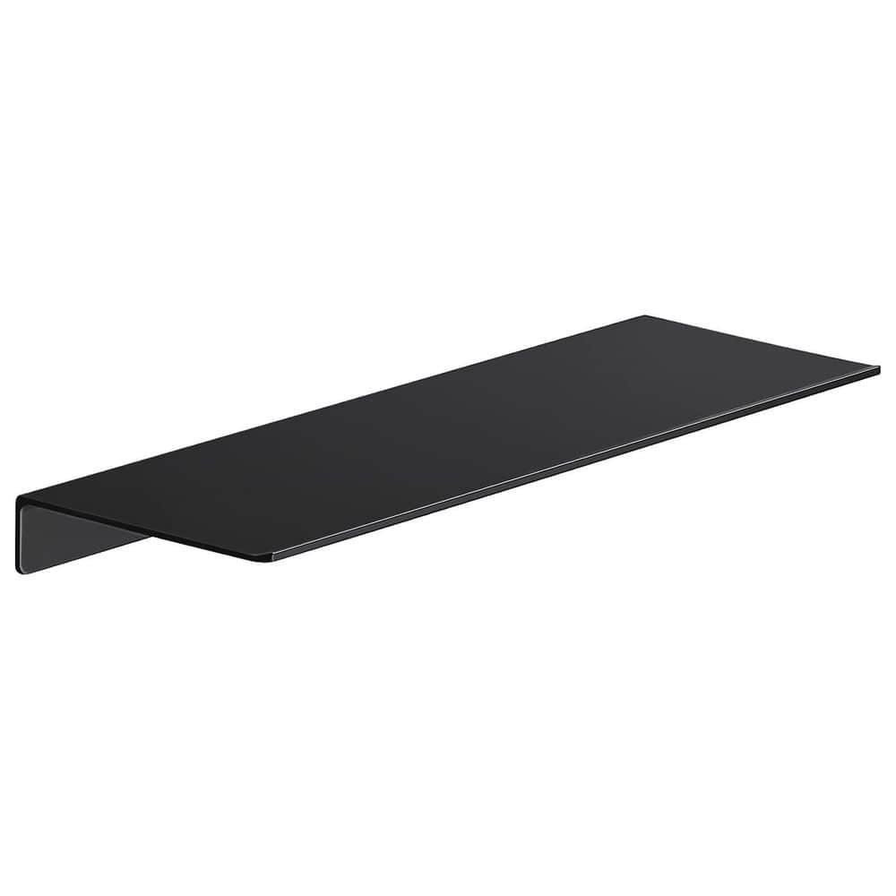 NVNOO 16 in. Black Metal Floating Shelf for Bathroom Wall Storage (1)