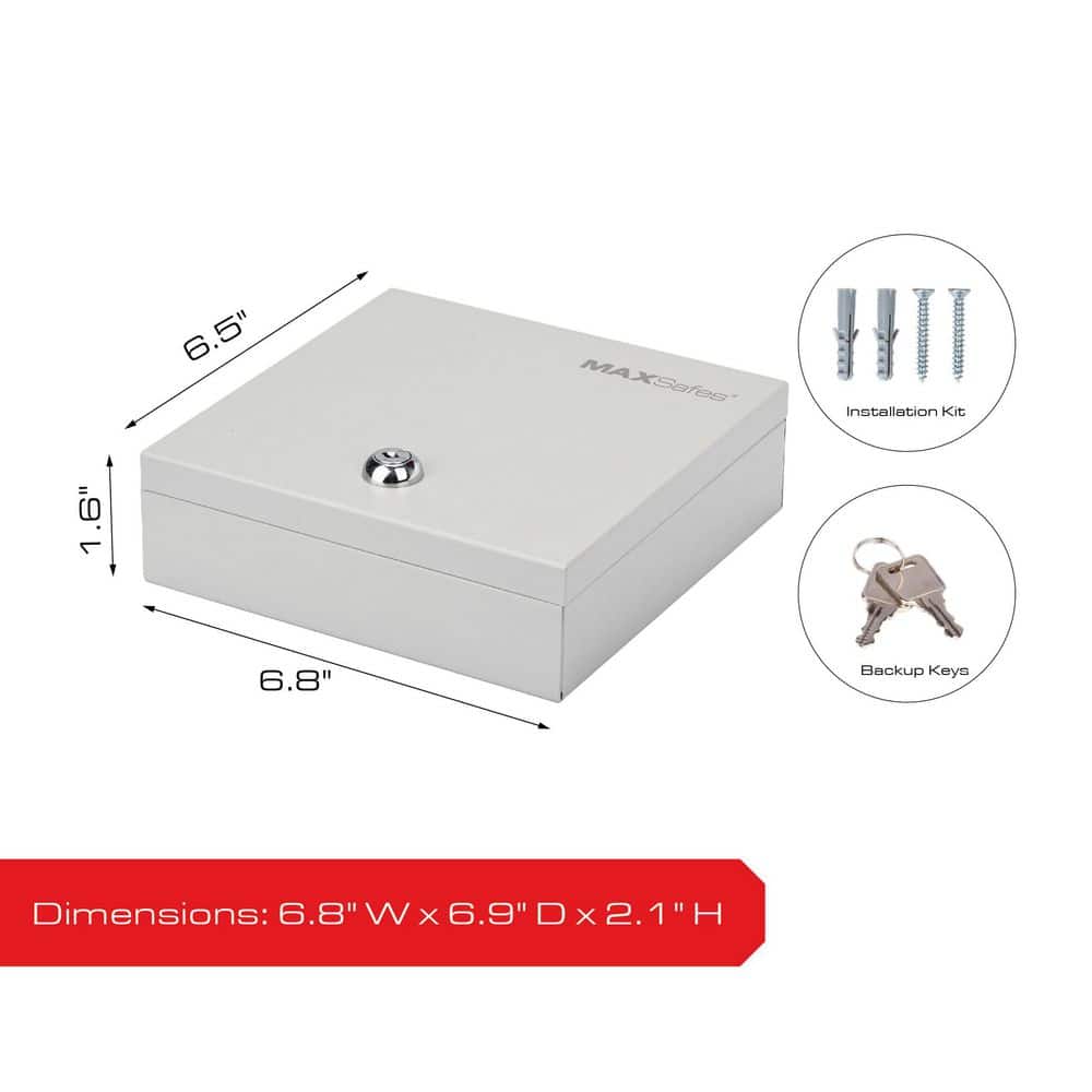 MAXSafes 0.04 cu. ft. Privacy Keylock Cash Box Safe in White (3)