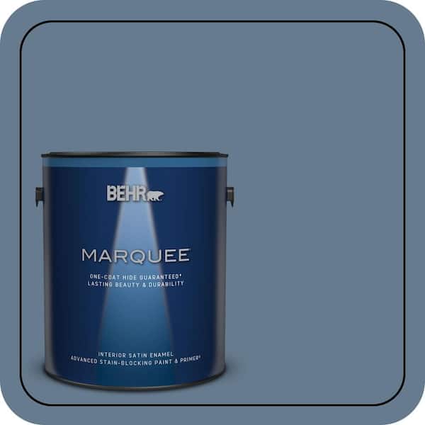 BEHR MARQUEE 1 gal. #S510-5 Skinny Jeans One-Coat Hide Satin Enamel Interior Paint & Primer (2)