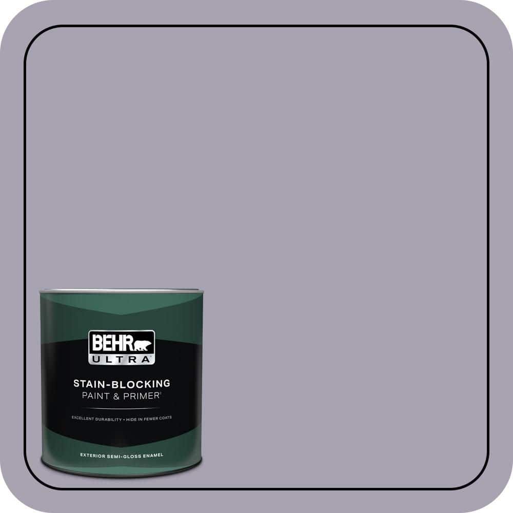 BEHR ULTRA 1 qt. #N560-3 Luxe Lilac Semi-Gloss Enamel Exterior Paint & Primer