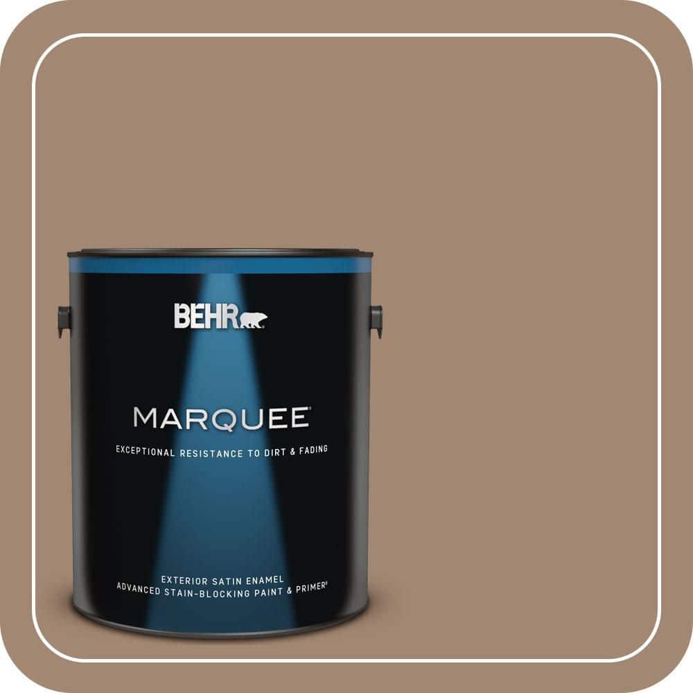 BEHR MARQUEE 1 gal. #QE-22 Terrazzo Brown Satin Enamel Exterior Paint & Primer