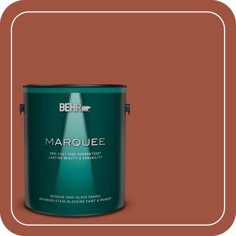 BEHR MARQUEE 1 gal. #MQ1-25 Kalahari Sunset One-Coat Hide Semi-Gloss Enamel Interior Paint & Primer (1)