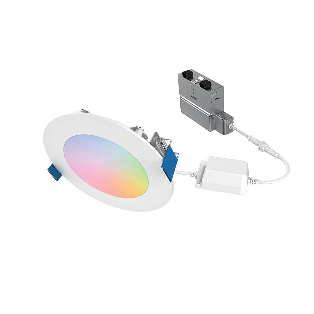 HALO HLB 4 in. Color and Tunable White Slim Canless Smart Wi-Fi LED Recessed Downlight with WiZ Pro (2)