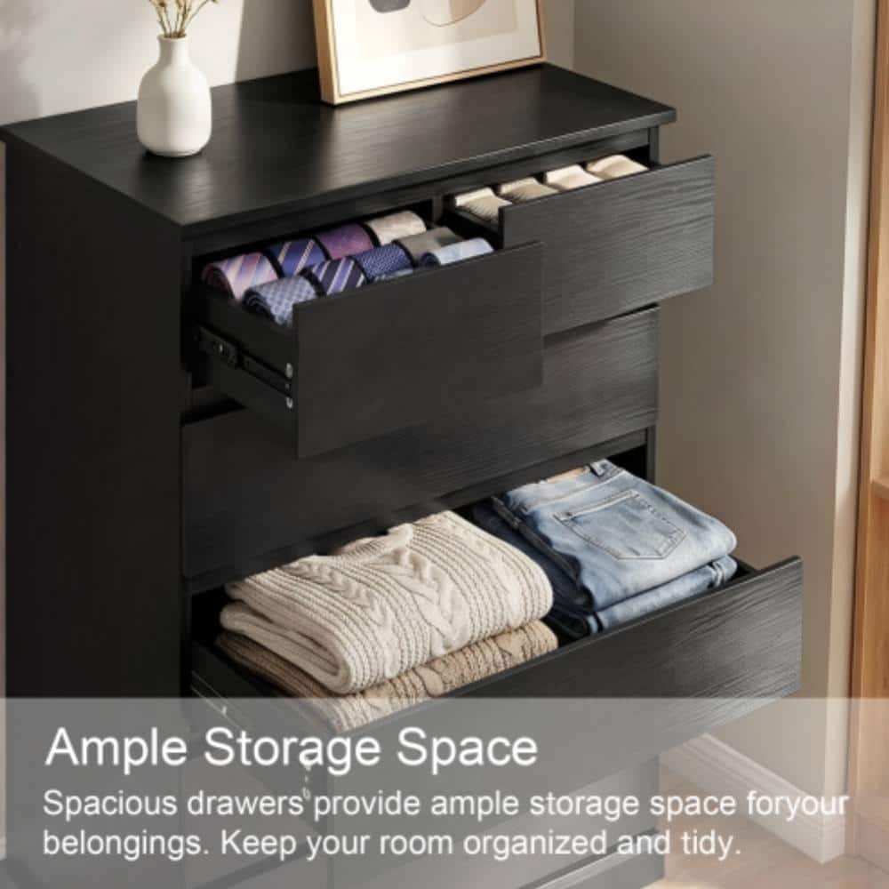 Unbranded 25.9 in. W x 16.6 in. D x 45.7 in. H Bathroom Black Linen Cabinet (3)