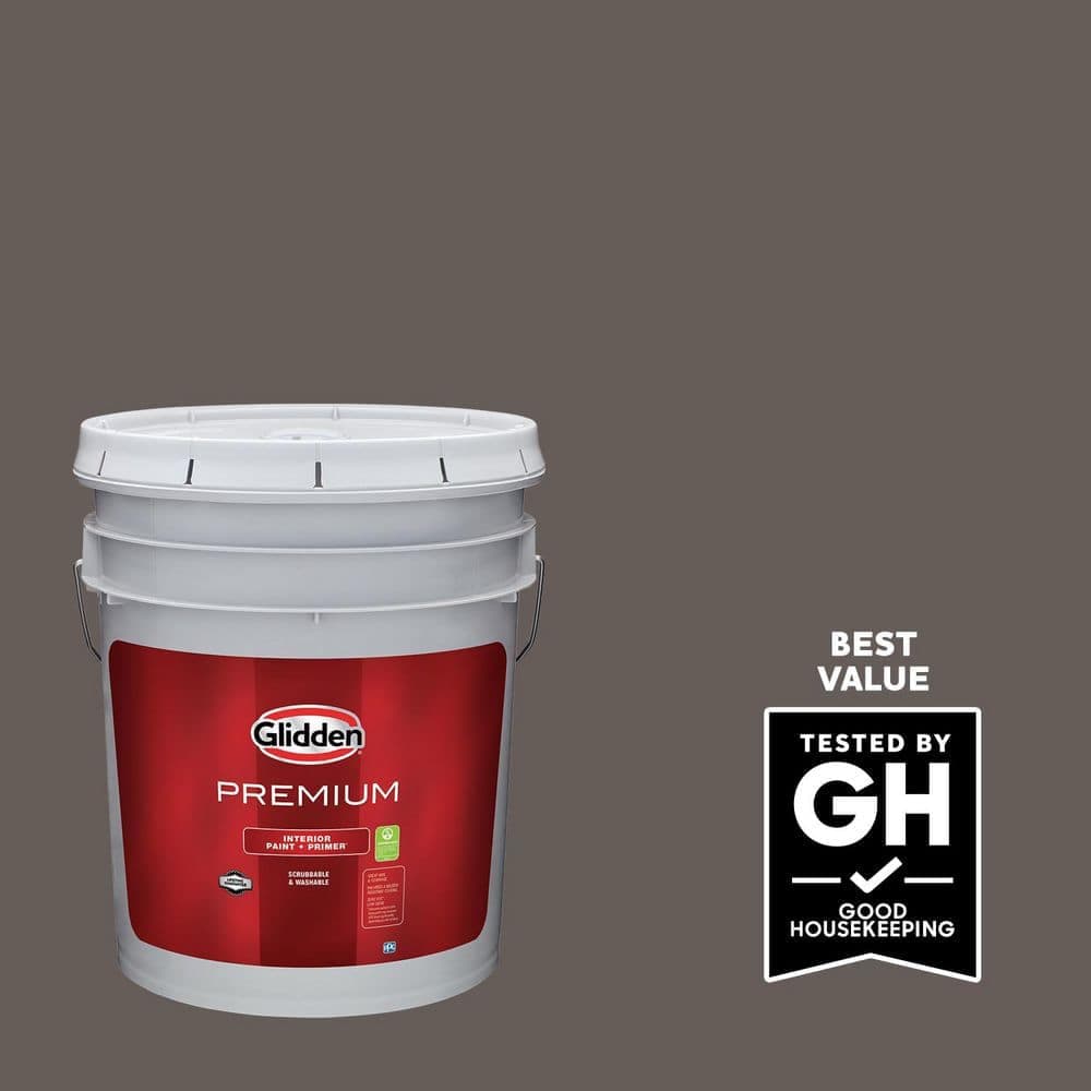 Glidden Premium 5 gal. PPG1005-6 Oswego Tea Semi-Gloss Interior Latex Paint