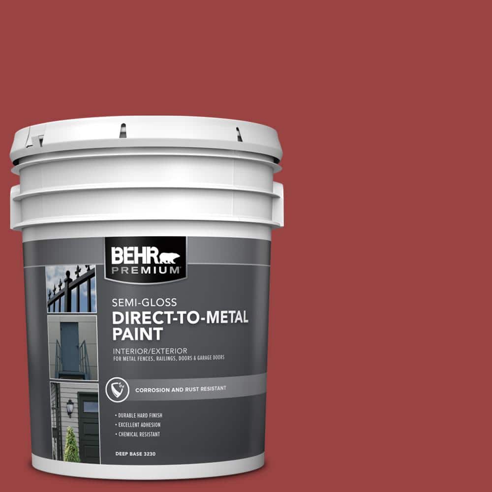 BEHR PREMIUM 5 gal. #MQ1-10 Red My Mind Semi-Gloss Direct to Metal Interior/Exterior Paint (1)