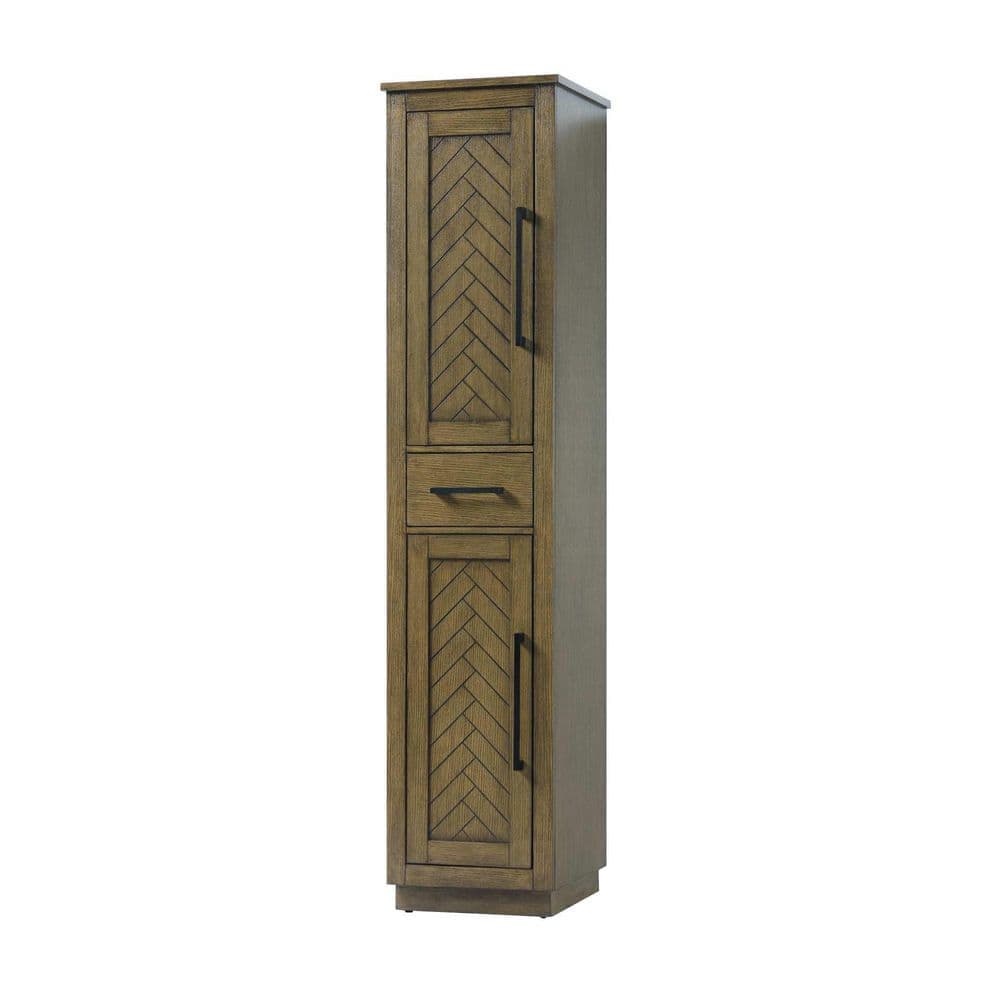 TIMELESS HOME 18 in. W x 72 in. D x in. H Brown Freestanding Linen Cabinet (2)