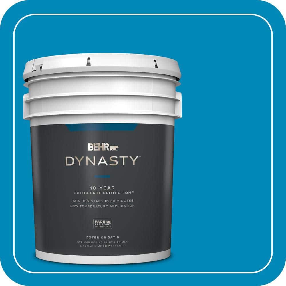 BEHR DYNASTY 5 gal. #540B-7 Royal Peacock Satin Enamel Exterior Stain-Blocking Paint & Primer