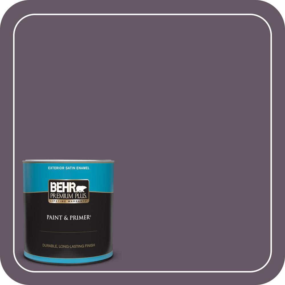 BEHR PREMIUM PLUS 1 qt. #PPU17-05 Preservation Plum Satin Enamel Exterior Paint & Primer