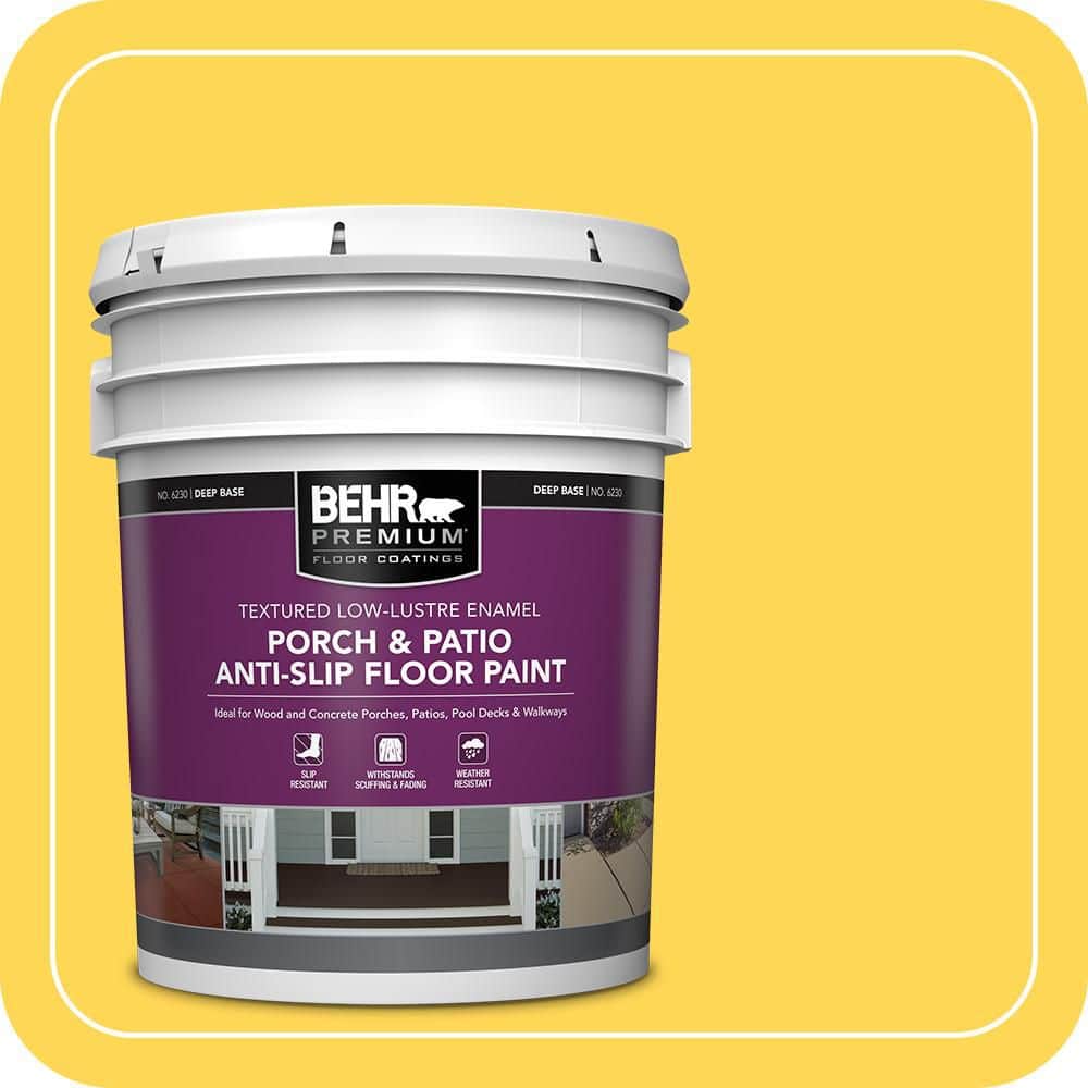 BEHR PREMIUM 5 gal. #P300-6 Buzz-in Textured Low-Lustre Enamel Interior/Exterior Porch and Patio Anti-Slip Floor Paint