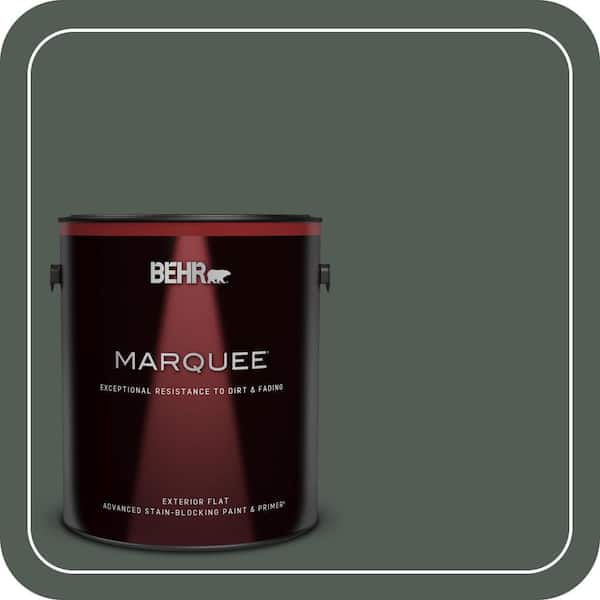 BEHR MARQUEE 1 gal. #700F-7 Evergreen Bough Flat Exterior Paint & Primer (2)