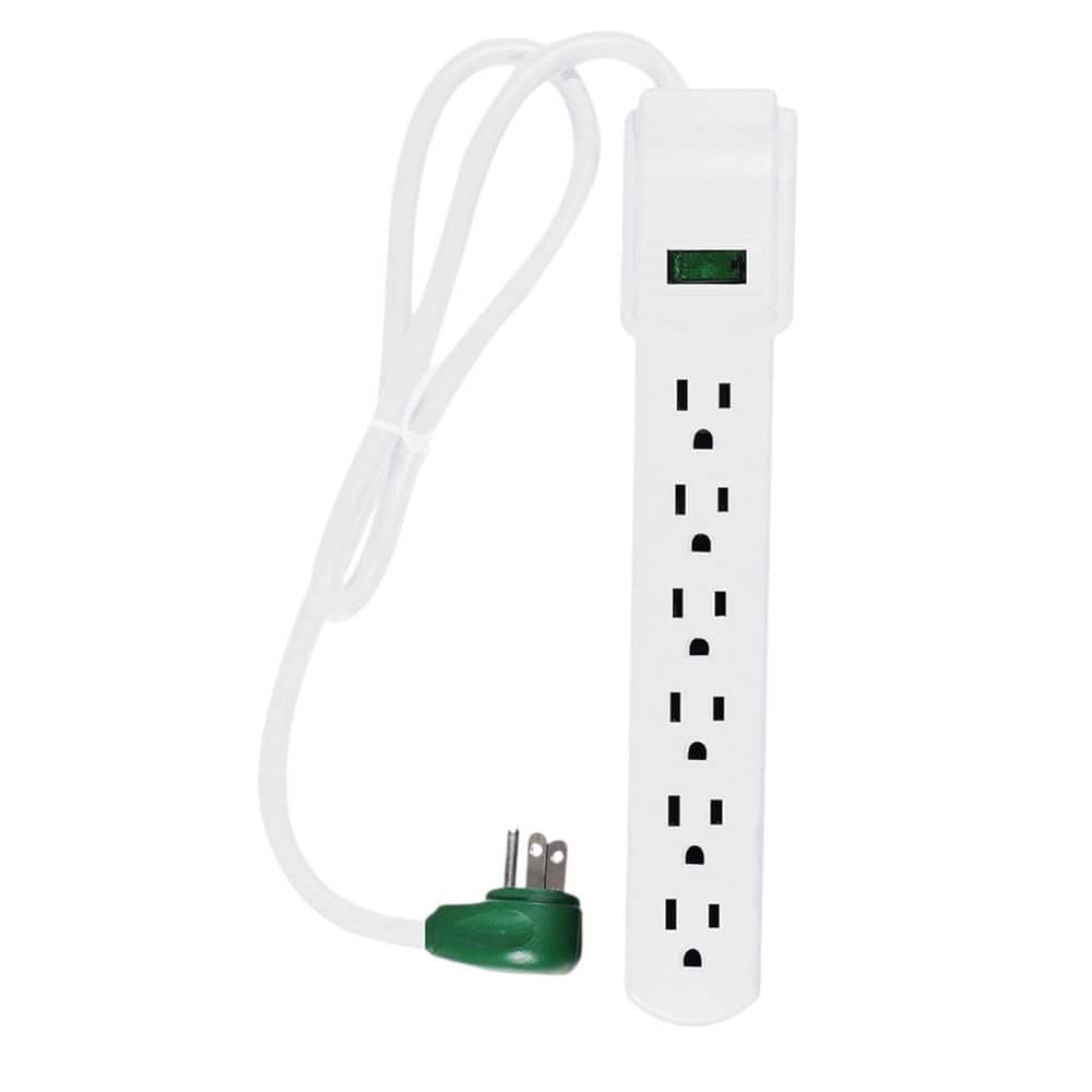GoGreen Power (G-16103MS) 3 ft. 14 / 3 6 Indoor Outlet Surge Protector Kink Free, White
